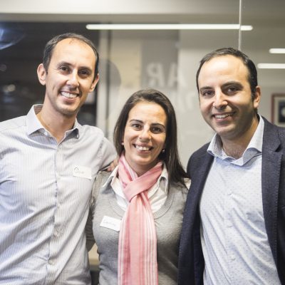 Óscar Gálvez (HR Connect), Carolina Eltit (NVM) y Marcelo Dujovne