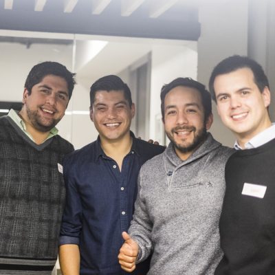 Mario Mora (First Job), Luis Orellana y Cristian Alcayaga (Rankmi) y Rodolfo Raventós (HR Connect)