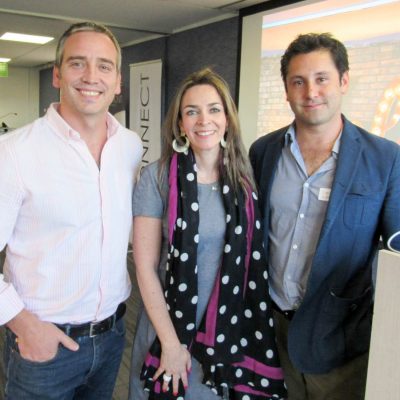 Matías Velasco (HCM Front), Denisse Goldfarb (Micrsoft) y Carlos Jeréz (HCM Front)